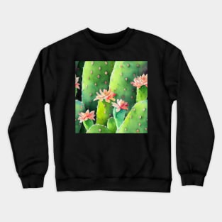 Watercolor cactus plant cactus pattern Crewneck Sweatshirt